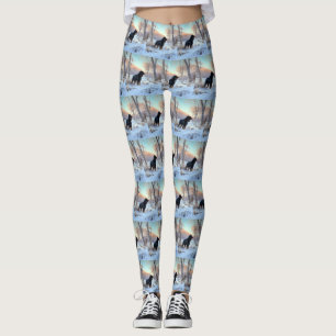 Gordon Setter lässt es Weihnachten schnee Leggings