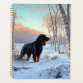Gordon Setter lässt es Weihnachten schnee Planer (Vorderseite)