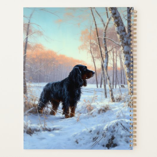 Gordon Setter lässt es Weihnachten schnee Planer (Rückseite)