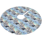 Gordon Setter lässt es Weihnachten schnee Polyester Weihnachtsbaumdecke (Schrägansicht)