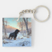 Gordon Setter lässt es Weihnachten schnee Schlüsselanhänger (Rückseite)