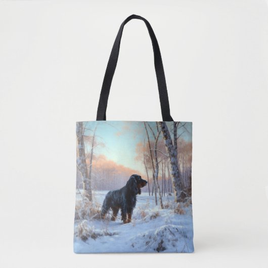 Gordon Setter lässt es Weihnachten schnee Tasche (Vorderseite)