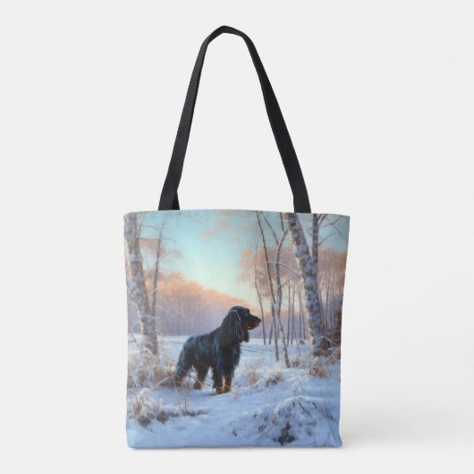 Gordon Setter lässt es Weihnachten schnee Tasche (Rückseite)