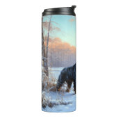 Gordon Setter lässt es Weihnachten schnee Thermosbecher (Nach links gedreht)