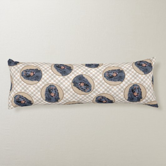 Gordon Setter Malerei Schwarz Niedlich Original Do Seitenschläferkissen (Rückseite)