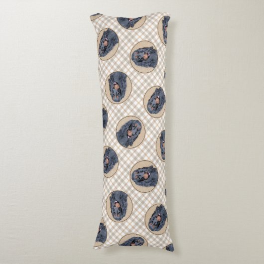 Gordon Setter Malerei Schwarz Niedlich Original Do Seitenschläferkissen (Vorderseite Vertikal)