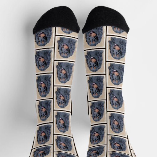 Gordon Setter Malerei Schwarz Niedlich Original Do Socken (Oben)
