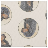 Gordon Setter Malerei Schwarz Niedlich Original Do Stoff (Nahaufnahme)
