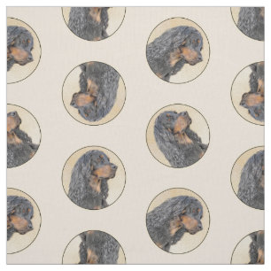 Gordon Setter Malerei Schwarz Niedlich Original Do Stoff
