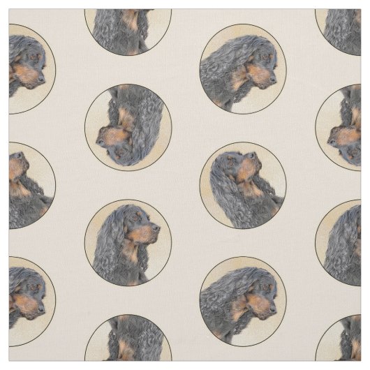 Gordon Setter Malerei Schwarz Niedlich Original Do Stoff (Muster)