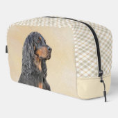 Gordon Setter Malerei Schwarz Niedlich Original Do Waschbeutel (Rechte Ecke)