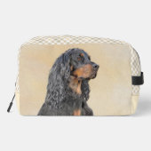 Gordon Setter Malerei Schwarz Niedlich Original Do Waschbeutel (Rückseite)