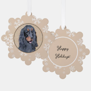 Gordon Setter Malerei - Süße originelle Hundekunst Ornament Karte
