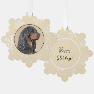 Gordon Setter Malerei - Süße originelle Hundekunst Ornament Karte