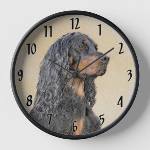 Gordon Setter Malerei - Süße originelle Hundekunst Uhr