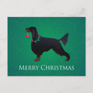 Gordon Setter Merry Christmas Design Feiertagspostkarte