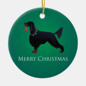 Gordon Setter Merry Christmas Design Keramik Ornament (Vorne)