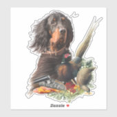 Gordon Setter mit Fasanen, Kunst Aufkleber (Blatt)