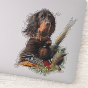 Gordon Setter mit Fasanen, Kunst Aufkleber