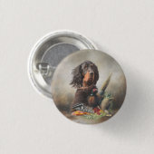 Gordon Setter mit Fasanen, Kunst Button (Vorne & Hinten)
