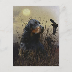 Gordon Setter mit Fasanen, Kunst Feiertagspostkarte
