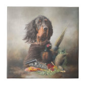 Gordon Setter mit Fasanen, Kunst Fliese (Vorderseite)