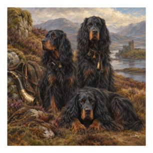 Gordon Setter mit Fasanen, Kunst Fotodruck
