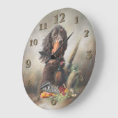 Gordon Setter mit Fasanen, Kunst Große Wanduhr (Winkel)
