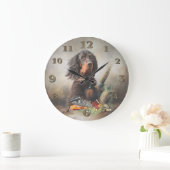 Gordon Setter mit Fasanen, Kunst Große Wanduhr (Zuhause)