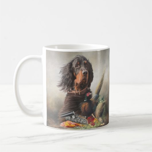 Gordon Setter mit Fasanen, Kunst Kaffeetasse (Links)