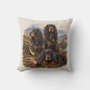 Gordon Setter mit Fasanen, Kunst Kissen