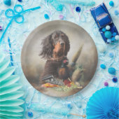 Gordon Setter mit Fasanen, Kunst Pappteller (Party)
