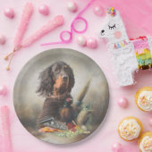 Gordon Setter mit Fasanen, Kunst Pappteller (Party)