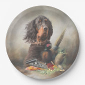 Gordon Setter mit Fasanen, Kunst Pappteller (Vorderseite)