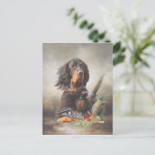 Gordon Setter mit Fasanen, Kunst Postkarte (Stehend Vorderseite)