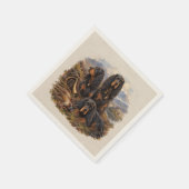 Gordon Setter mit Fasanen, Kunst Serviette (Ecke)