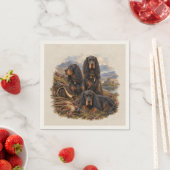 Gordon Setter mit Fasanen, Kunst Serviette (Beispiel)