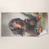 Gordon Setter mit Fasanen, Kunst Strandtuch (Vorderseite)