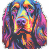 Gordon Setter Neon Design Aufkleber (Vorderseite)
