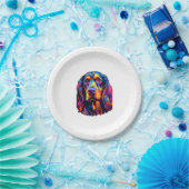 Gordon Setter Neon Design Pappteller (Party)