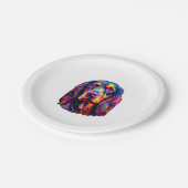 Gordon Setter Neon Design Pappteller (Schrägansicht)