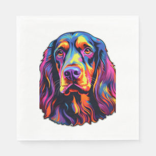 Gordon Setter Neon Design Serviette