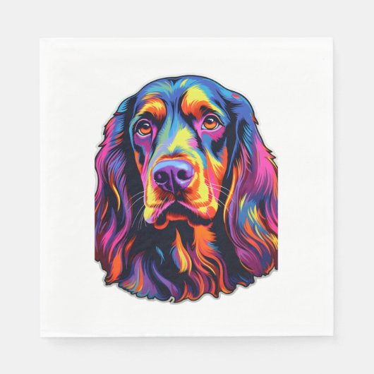 Gordon Setter Neon Design Serviette (Vorderseite)