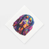 Gordon Setter Neon Design Serviette (Ecke)