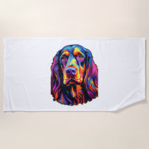 Gordon Setter Neon Design Strandtuch