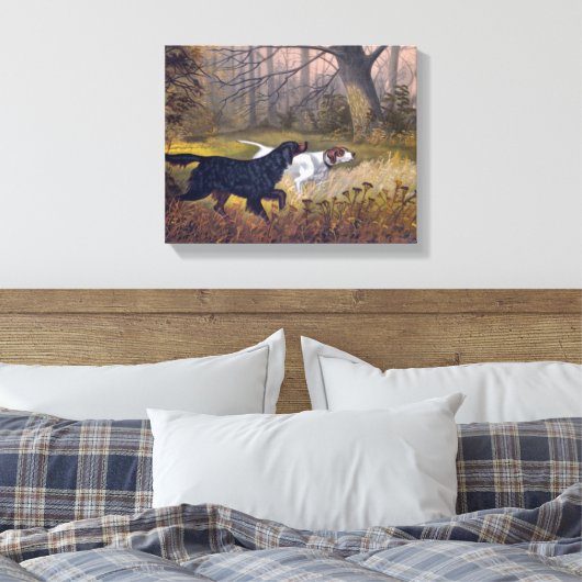 Gordon Setter on Point Print on Leinwand (Insitu (Schlafzimmer))