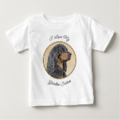 Gordon Setter Painting - Niedliche Original Dog Ar Baby T-shirt (Vorderseite)