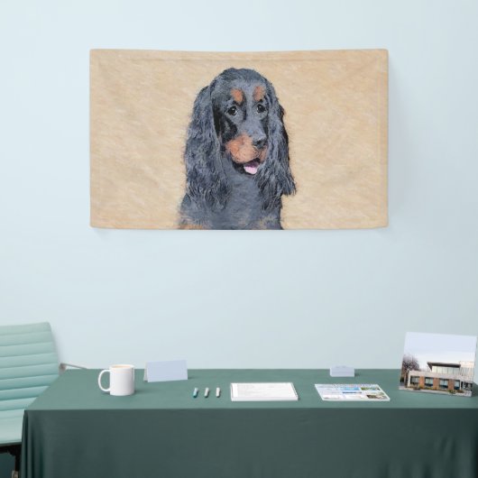Gordon Setter Painting - Niedliche Original Dog Ar Banner (Messeveranstaltung)