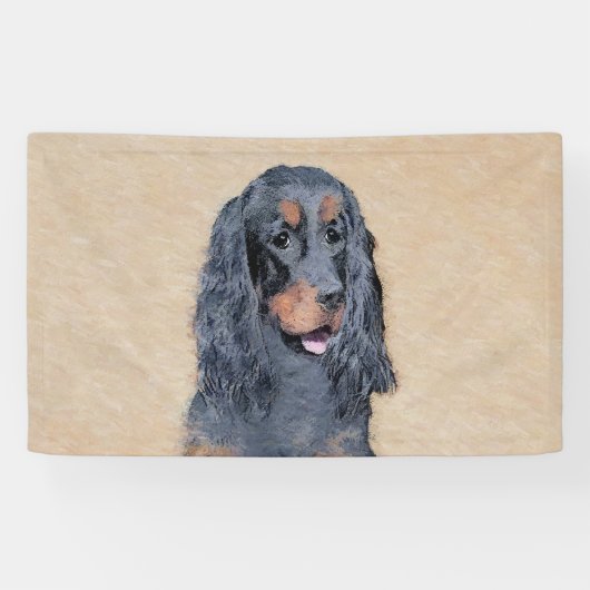 Gordon Setter Painting - Niedliche Original Dog Ar Banner (Horizontal)