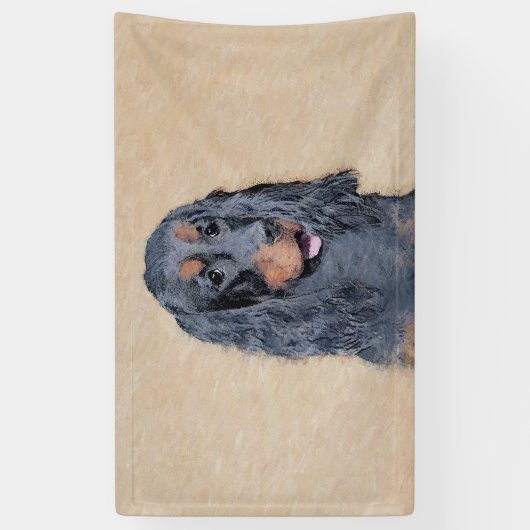 Gordon Setter Painting - Niedliche Original Dog Ar Banner (Vertikal)